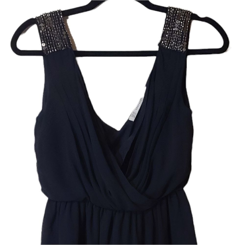 Zara Black Mini Dress Sequins XS - Picture 2 of 5